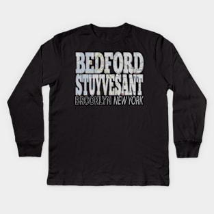 Fun Cool Bedford Stuyvesant Brooklyn New York with Subway Map Kids Long Sleeve T-Shirt